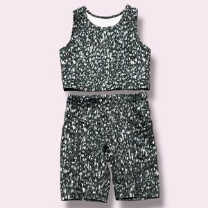 Member's Mark Girls 2 Piece Active Set, size S (6/6X), activewear black print